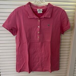 Lacoste Pink Women's Regular Fit Supple Petit Piqué
Polo. Size 42.